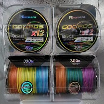 [갓포스 일본내수용] 12합사 300M 멀티컬러 다이니마100% (선물 2가지 드려요~), 12합사줄 300m (1.0호), 12합사줄 300m