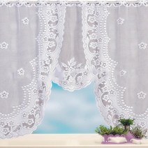 제이즈커튼 침실 로마 블라인드 주방 Valance 창 Tulle 커튼 유럽의 흰색 레이스 쉬어 커피 디바이더, [03] C