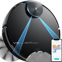 VIOMI S9 로봇 진공 청소기 자체 2700Pa 3 in 1 (스윕 및 대걸레) 라이더 먼지 매핑 2.4GHz Wi-Fi Alexa와, 02 블랙.