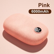 전자 손난로 휴대용 USB 충전손난로 미니 핸드워머 벨벳 핸드 워머 모바일 전원 은행 충전식 핸드 히터 2-in-1 전기 핸드 워머, 핑크 6000mah