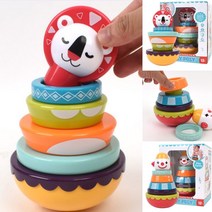 오뚝이 링 쌓기 고리 넣기 삐에로 라이언 원형 오뚜기 유아 감각 발달 멜로디 장난감, 라이언(pco72843)