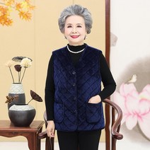 할머니 조끼 레트로 김장조끼 중년 엄마 빅사이즈 베스트 여성