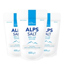 네이처모닝 알프스 미네랄 소금 600g 굵은입자 펄솔트 독일직수입, 굵은입자 600g, 3개