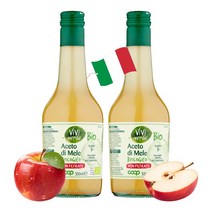 COOP 비비베르데 이탈리아 유기농 애플사이다비니거 언필터 천연발효 사과식초 500ml 무첨가물 Non GMO, 500ml x 2개