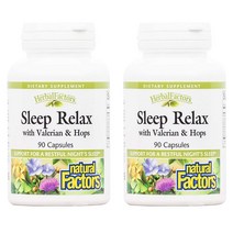 NaturalFactors Sleep Relax Valerian Root 슬립 릴렉스 발레리안 루트 90정 2개