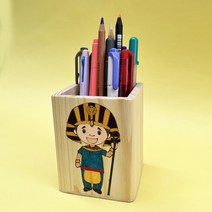 DIY 원목 사각형 캐릭터 나무연필꽂이 만들기/펜꽂이/연필통 - 이집트