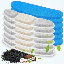 KPWACD 고양이 분수 3.0L/105온스 스테인리스 스틸 반려동물 분수대 강아지 디스펜서 2-in-1 울트라 무소음 음료 및 음식 소형 중형 대형 반려동물에게 적합 498, 6 Pack Filters