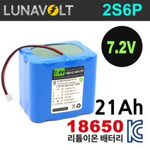 국산셀 18650 2S6P 7.3V 21 000mAh (PTC) 리튬이온 배터리팩, 2S6P 기본 배열 (2X6), 삼성셀 29E 17100mAh 배터리 팩, 1개