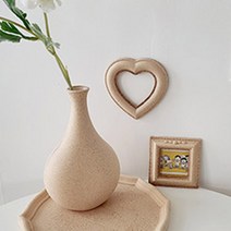 느낌있는 베이지 화병 액자 인테리어소품 15종, 5-큰납작화병