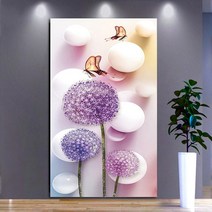 MINJING 3D전체DIY 큐빅 보석 십자수세트 세로 판 화초 취미생활 비즈십자수cc06, 1세트, 65*115cm