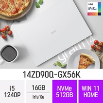 [오늘출발] LG전자 2022 그램14(12세대) 14ZD90Q-GX56K - 14인치 Iris Xe 휴대용 대학생 인강용 문서작업 가벼운 초경량 노트북, Win11 Home, 16GB, 512GB