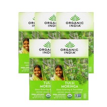 오가닉인디아 툴시 모링가 36g 18티백 India Tulsi Tea Moringa, 5팩
