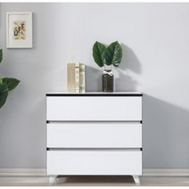 원룸가구 프랜치 모던 3단 수납장(80cm 2컬러) 심플 고급 앤티크 광폭 우드, 그레이