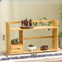 다기장 컵 진열장 찻장 선반 찻잔 낮은 그릇장, 싱글2단 60x15x40cm