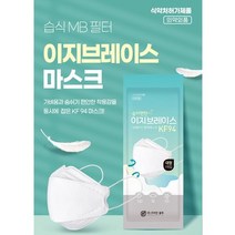 식약처허가 의약외품 국산 이지브레이스 KF94 황사 미세먼지 방역 마스크 대형 1매 개별포장, 250매
