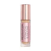 Makeup Revolution Conceal & Define 파운데이션 크림 메이크업 풀 커버리지 라이트/미디엄 스킨 톤용 비건 및 크루얼티 프리 F8 23ml, C5