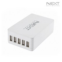 이지넷유비쿼터스 35W 2A 5포트 충전기 NEXT-05AC, 1개