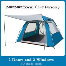 원터치 텐트 하이킹을위한 5-8 인 두꺼운 자동 유압 퀵 오픈 해변 여행 방수 방수포, C 240x240x155cm