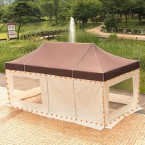 프리미엄 천막 3X6 벽면 앞면 옆면 바람막이 가림막 그늘막 야외천막 행사용천막 캐노피천막 그늘막설치, ◎상품_P창문모기장4벽면 3X6◎-◎상품_베이지◎