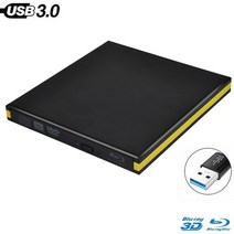 [해외] 드라이브 BDRE 외부 DVD 레코더 작가 USB 3.0 블루 레이 버너 드라이브 DVD +RW DVDRAM 3D 플레이어 노트북 PC HP DELL, 상세내용표시