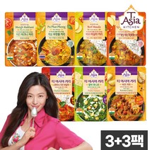 [티아시아]전자레인지용 커리 7종 3+3팩 골라담기 /푸팟퐁/마크니/마살라, 스파이시 비프 마살라 170g 3개, 스파이시 치킨 빈달루 170g 3개