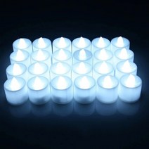 LED 촛불 양초 티라이트 캔들 집회 프로포즈 기념일 전자 촛불, 원형-LED미니캔들-화이트 48개