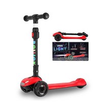 LED 어린이 씽씽카 접이식 롤릭스쿠터 라이트 JA, 핑크