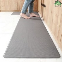 민스리빙 모던 주방 발매트 북유럽 싱크대매트 무지 PVC, 그레이