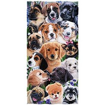 Puppy Collage Cotton Beach Towel by Jenny Newland, 1