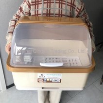 WARM식기건조대 양수 찬장 주방건조대 뚜껑형수저수납함 플라스틱 그릇 선반 수납함 선반수납함, 21 오버사이즈 다크그린