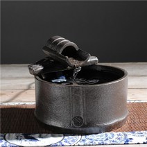실내 분수대 인공폭포 안개분수 물레방아 도자기 분수 레트로 장식 공예 feng shui well 데스크탑 물 분수 홈 오피스 찻집 인형, 검은색