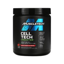 머슬테크 Cell Tech CREACTOR 크레아틴 HCl 유리산 크레아틴 과일 펀치 익스트림 269g 프로틴 단백질, 1개, 기본