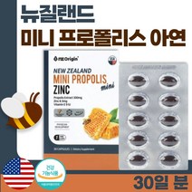식약처 인증 미국 생산 직수입 프로폴리스 아연 30캡슐 1개월분 . 항산화 에 도움 정상적인 면역 기능 세포 분열 도움 면역력 성장기 청소년 어린이 중년 시니어 노인, 1통