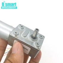 웜기어 감속기 모터 Bringmart JGY-2430 브러시리스 12 볼트 24V DC 웜 기어 모터 자동 잠금 가역 브레이크, 14 24V 40rpm