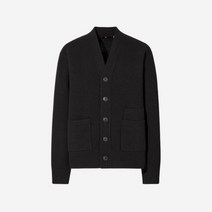 유니클로 +J 프리미엄 램스울 브이넥 가디건 블랙 - 국내판 Uniqlo +J Premium Lambswool V-Neck Cardigan Black - KR Sizing