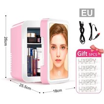 미니냉장고 음료수냉장고 술장고 NEW2023 화장품 냉장고 8L 미니 스킨케어 220v LED 미러 메이크업 뷰티 내, 협력사, 핑크 유럽
