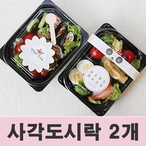검정 도시락 사각 일회용 용기 봄소풍 공원 피크닉, 쿠팡 1, 쿠팡 1