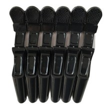 크리닉패드 남자 옆머리 누르기 다운펌 호일워크 다운핏 샴푸대 목받침 6 pcs 여성용 전문 악어 헤어 클립 미용 살롱 클램프 악어 머리핀 살롱 헤어 케어 스타일링 도구, 검은 색