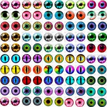눈모양 스티커 100 Pcs 68mm 유리 인형 눈 DIY 공예 눈알 공룡 고양이 동물 액세서리 라운드 카보 숑, [02] 8mm, [02] 07