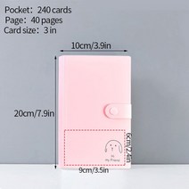 포카홀더 64/80 포켓 사진 앨범 3 인치 투명 포토 카드 홀더 인스탁스 미니 스토리지 책 명함 앨범 사진 수집, 07 5in (40 pockets)