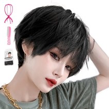 가발위드 단발 머리 숏 커트 통가발 루이다 +가발걸이1개+가발전용빗1개+가발망1개 세트상품, 1세트, 네츄럴블랙