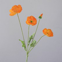 양귀비 조화 꽃 장식 부케 생화같은 꽃 인테리어 꽂장식, 오렌지