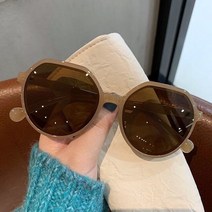 OLOEY-올 매치 트렌드 선글라스 맞춤형 라운드 프레임 선글라스 Ins 캔디 컬러 빅