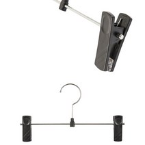 플라스틱 옷걸이 사각집게 바지걸이 공용 (5개), 없음, (블랙)