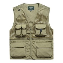 FULIBS 국경 전자 상거래 남성용 멀티 포켓 여름 메쉬 조끼 얇은 사진 낚시 자원 봉사 조끼 1.12