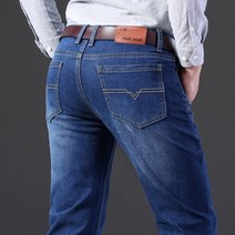 따듯한 청바지 겨울용 브랜드 신 남성 패션 청바지 비즈니스 캐주얼 스트레치 슬림 청바지 클래식 바지 데님 바지 남성 블랙 블루
