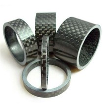 5pcs/세트 탄소 섬유 헤드셋 포크 스페이서 자전거 링 개스킷 전면 포크 세탁기, 검은색