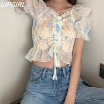 [립걸]스모크 스트링 블라우스