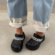 투스텝 슬리퍼 꾸미기 크리스탈 체인 파츠 2개 세트