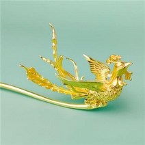 전통 봉황 비녀 16cm 머리핀 뒤꽂이 골드 실버 결혼식 상견례 웨딩 공연 한복 장신구